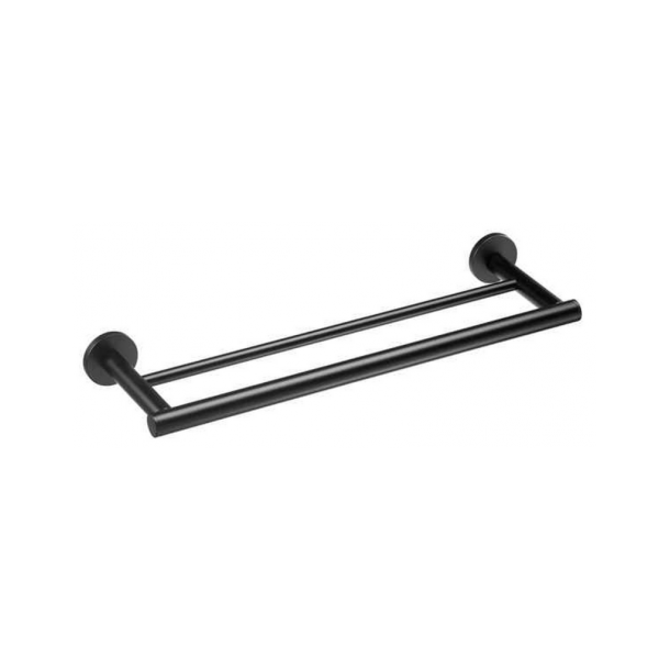 DOUBLE TOWEL RAIL 40CM BLACK OMICRON