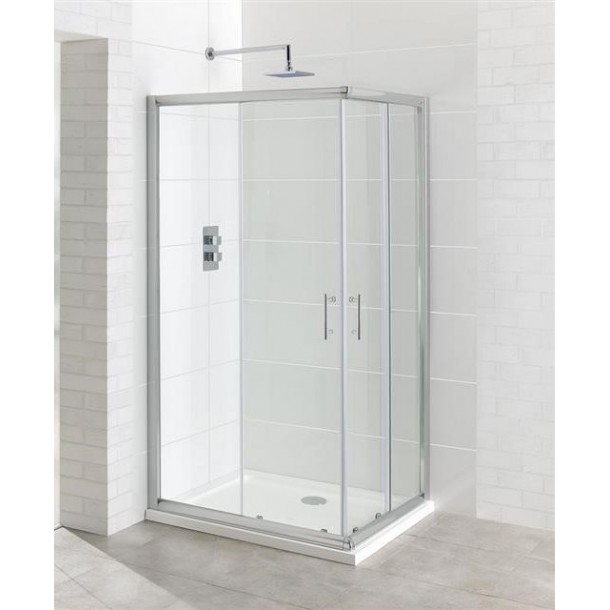 RECTANGULAR SLIDING SHOWER ENCLOSURE  70x90cm CLEAR SAFETY GLASS CHROME PROFILE