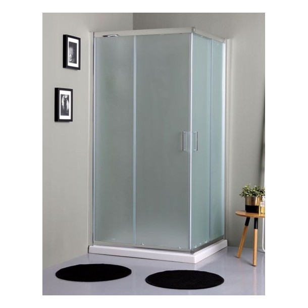 RECTANGULAR CABIN 70X100cm ΜΑΤΤΕ  SAFETY GLASS-CHROME PROFILE